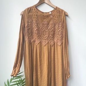 Cold Shoulder Boho Babydoll Dress by Xhilaration